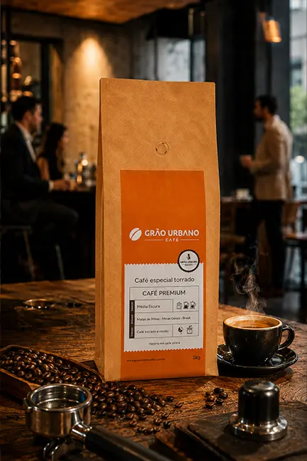Café Premium Grão Urbano 1kg torrado e moído